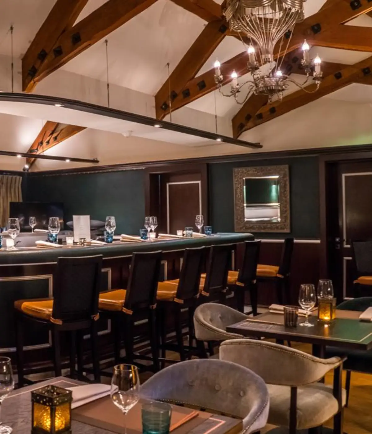 Bar interior at Whatley Manor